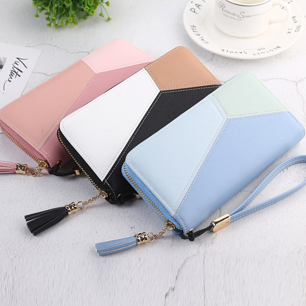 Sieviešu maks ar rāvējslēdzēju un monētu kabatu - eko āda