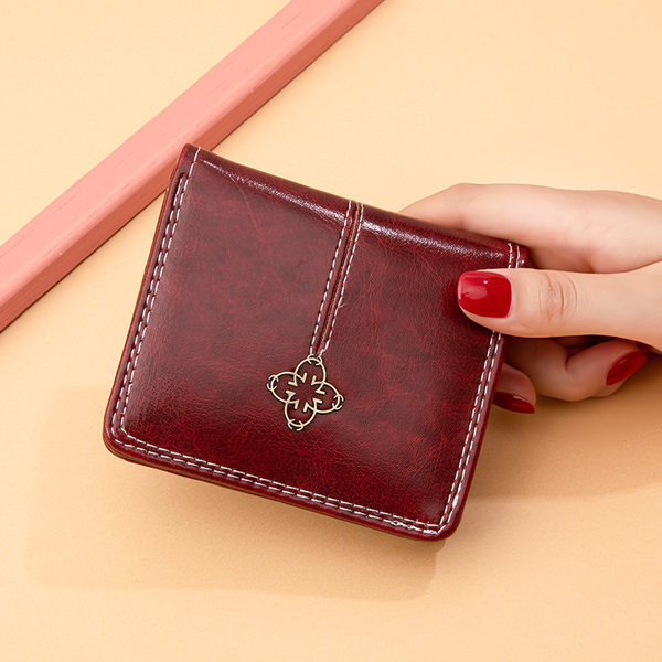 Portofel de dama din piele cu compartiment pentru carduri