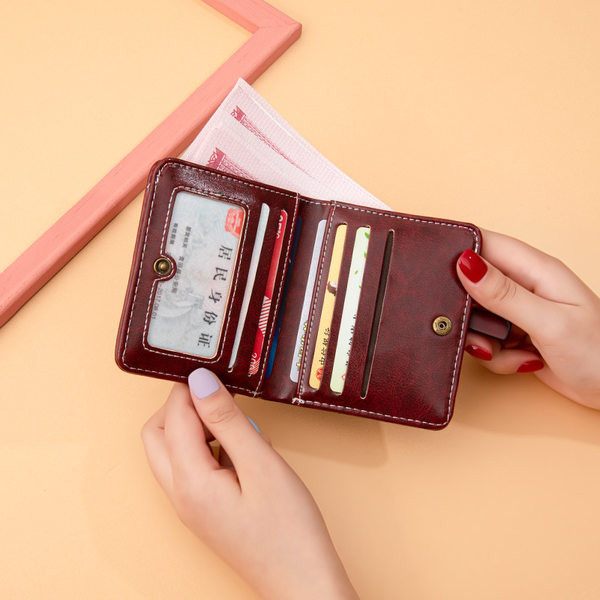 Portofel de dama din piele cu compartiment pentru carduri