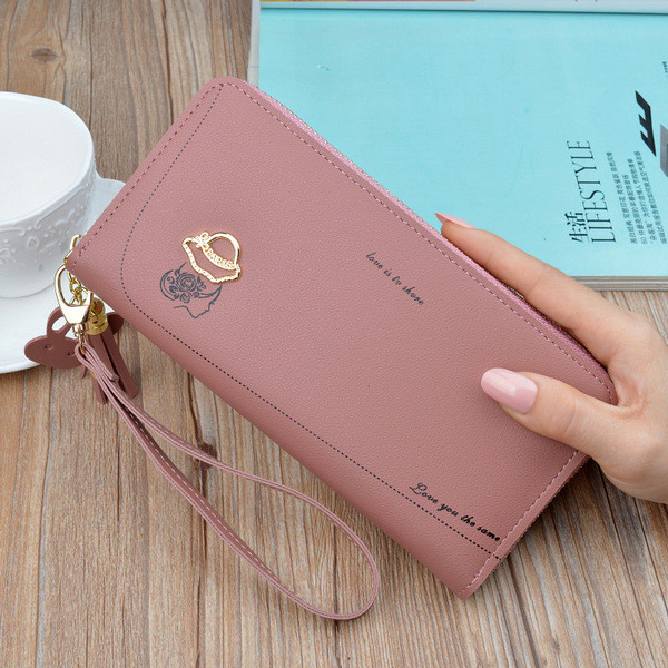 Portofel de dama din piele model nou cu maner de mana