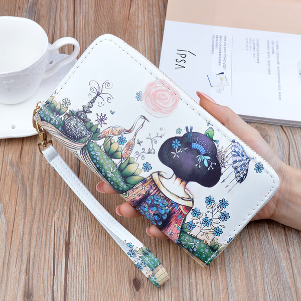 Jauna modeļa sieviešu maks ar rāvējslēdzēju un rokturi