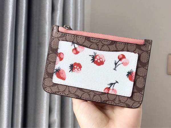 Sieviešu plāns maks ar krāsainu aplikāciju un rāvējslēdzēju