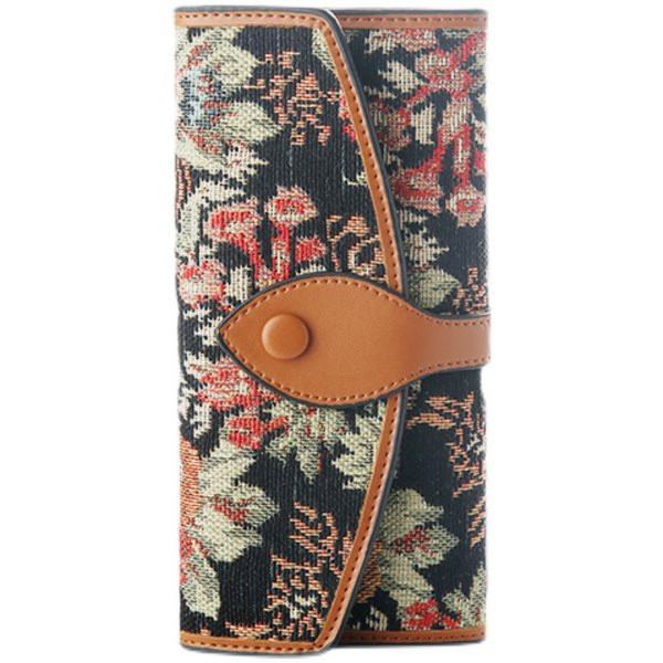 Garš sieviešu ādas maks - vienkrāsains modelis vai ar ziedu rakstu