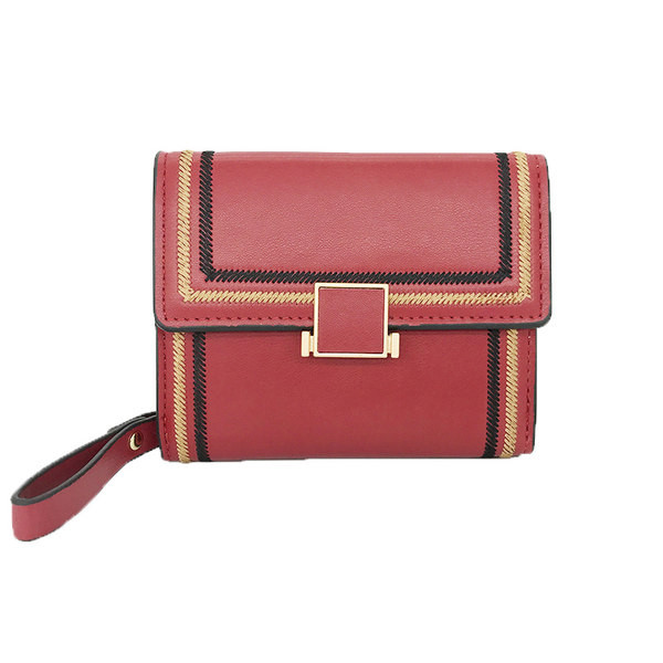 Sieviešu maks no eko ādas ar izšuvumu un metāla aizdari