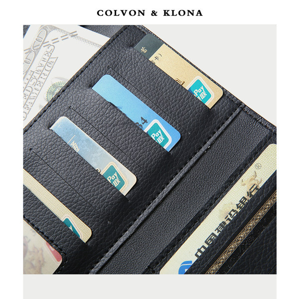 Portofel de dama subtire din piele cu lant metalic