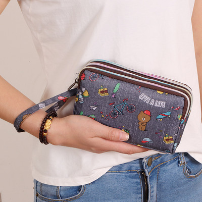 Portofel de dama colorat cu maner si fermoar