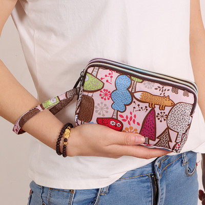 Portofel de dama colorat cu maner si fermoar