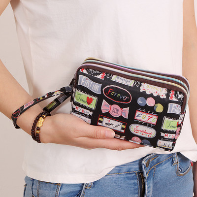 Portofel de dama colorat cu maner si fermoar