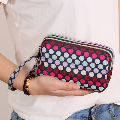 Portofel de dama colorat cu maner si fermoar