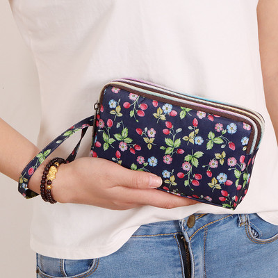 Portofel de dama colorat cu maner si fermoar