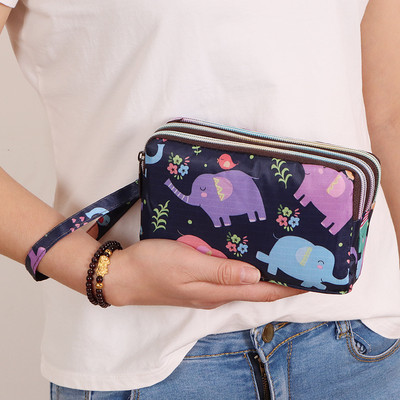 Portofel de dama colorat cu maner si fermoar