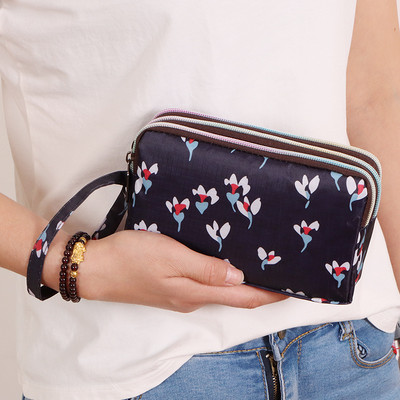 Portofel de dama colorat cu maner si fermoar