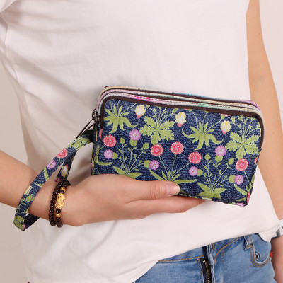 Portofel de dama colorat cu maner si fermoar