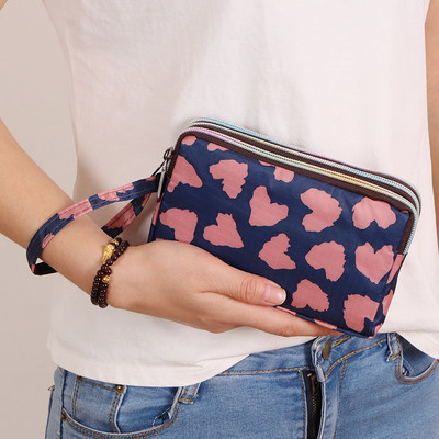 Portofel de dama colorat cu maner si fermoar