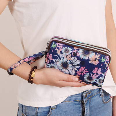 Portofel de dama colorat cu maner si fermoar