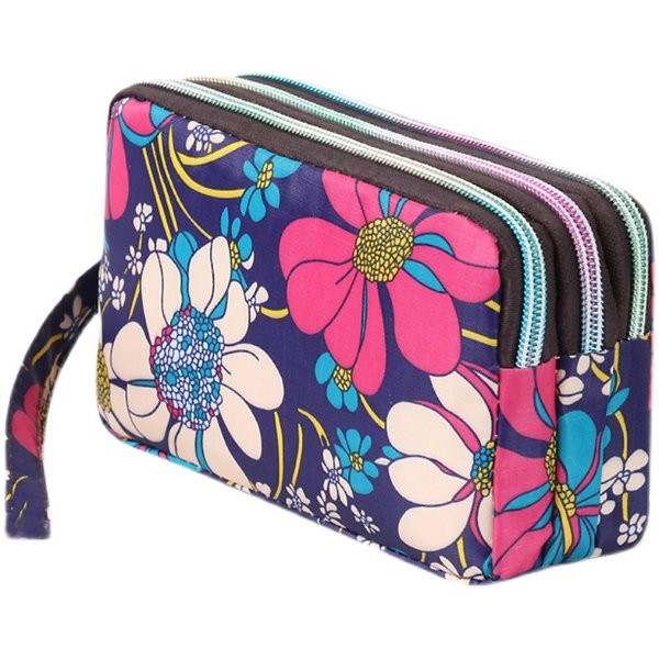 Portofel de dama colorat cu maner si fermoar