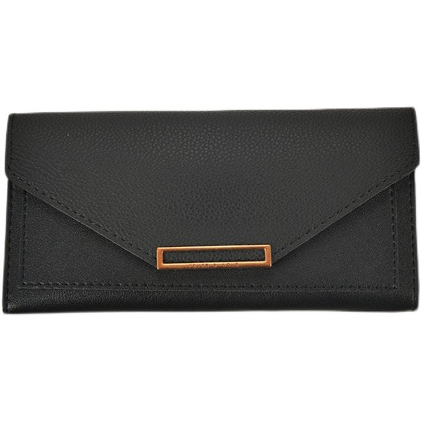 Sieviešu ādas maks ar metāla aizdari - garš modelis