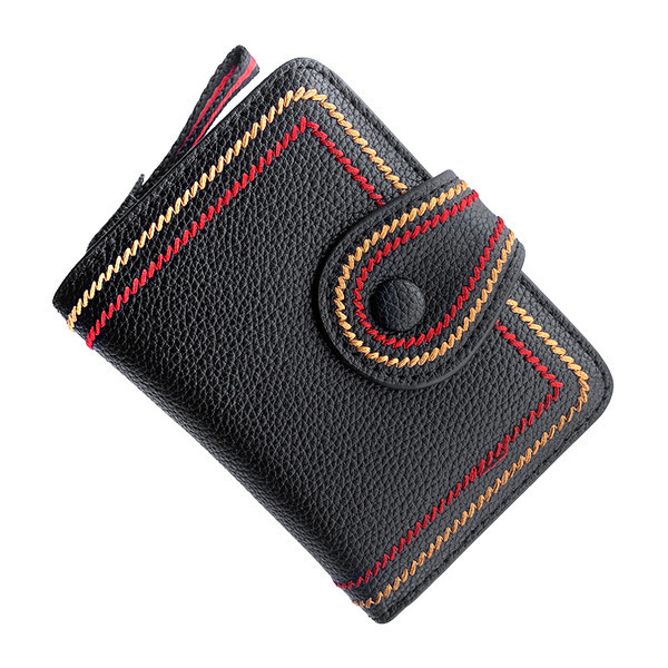 Sieviešu maks ar metāla aizdari un monētu kabatu - eko āda