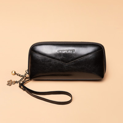 Portofel funcțional de damă cu fermoar și mâner scurt