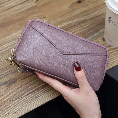 Portofel funcțional de damă cu fermoar și mâner scurt