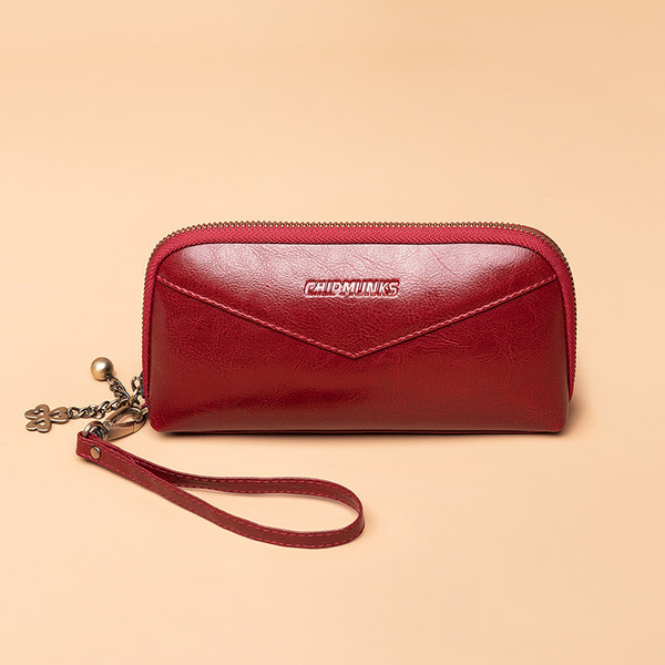 Portofel funcțional de damă cu fermoar și mâner scurt
