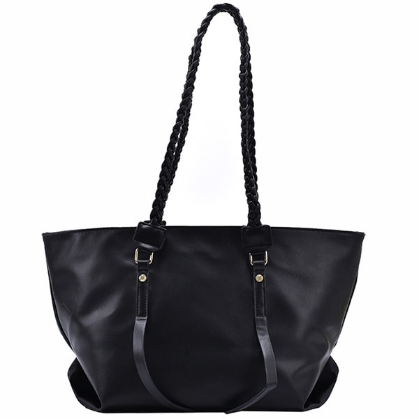 Moderna sieviešu soma ar īsiem rokturiem trīs krāsu eko ādas krāsās