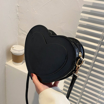 Модерна малка чанта от еко кожа с формата на сърце