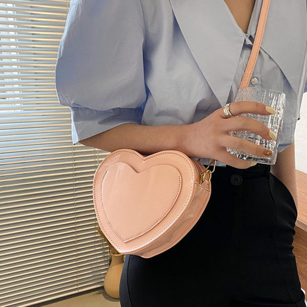 Moderna maza sirds formas eko-ādas soma