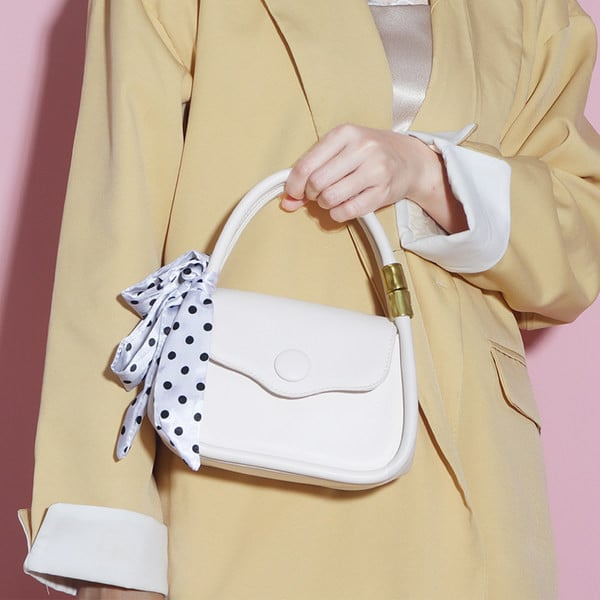 Jauna modeļa eko-ādas soma ar lenti un metāla rokturi