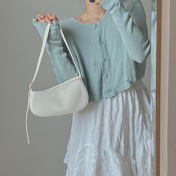 Γυναικεία τσάντα με μακριά λαβή και φερμουάρ