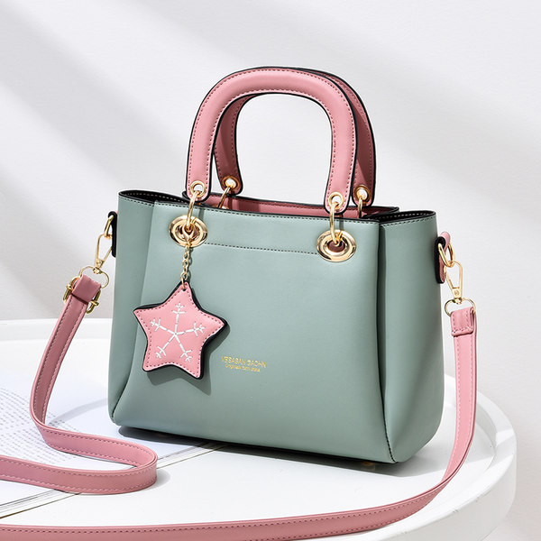 Geantă mică de zi cu zi din piele ecologică cu două mânere