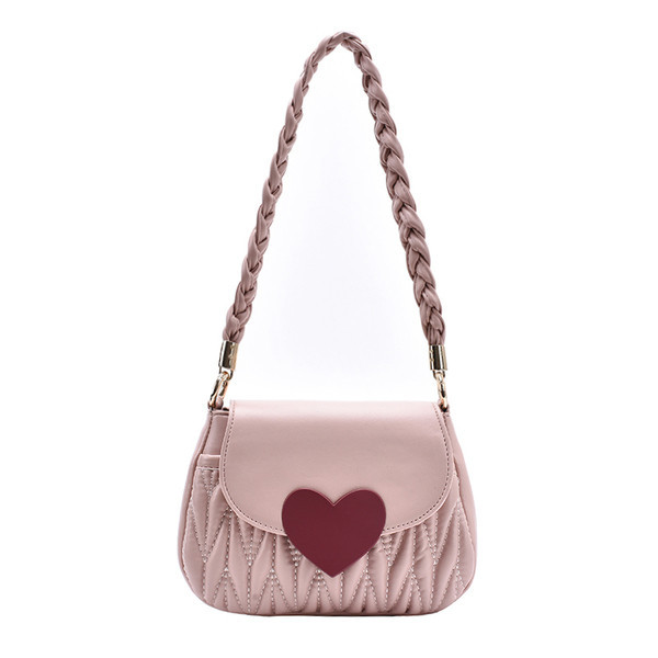 Geanta de mana din piele model nou cu aplicatie inima