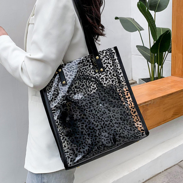 Sieviešu caurspīdīga plecu soma