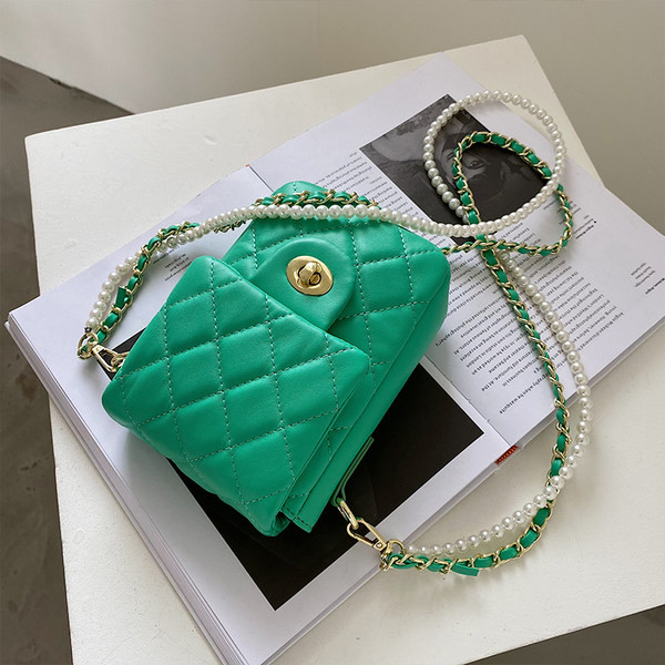 Maza eko ādas soma ar pērļu garu rokturi