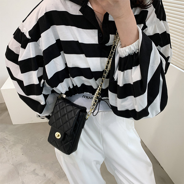 Maza eko ādas soma ar pērļu garu rokturi