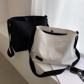 Geanta de dama textila cu maner lung in doua culori