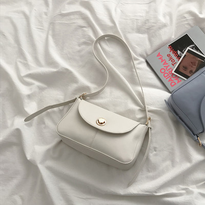 Jauna modeļa ādas sieviešu plecu soma ar metāla aizdari