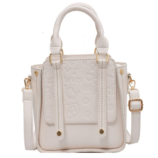 Geanta mica din piele ecologica reliefata si doua manere