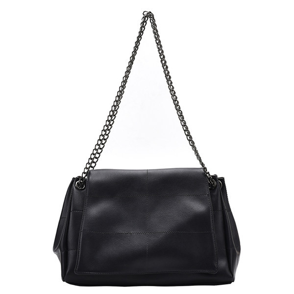 Γυναικεία έκο δερμάτινη τσάντα με μεταλλική λαβή - κλείσιμο με κουμπί