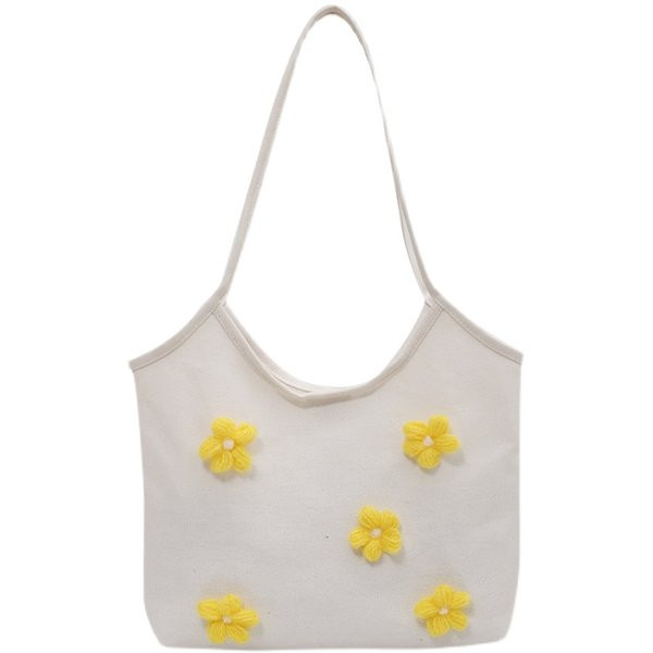 Ikdienas sieviešu soma ar 3D ziediem un īsu rokturi