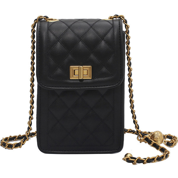 Γυναικεία τσάντα με μεταλλικό κούμπωμα και μακριά λαβή - οικολογικό δέρμα