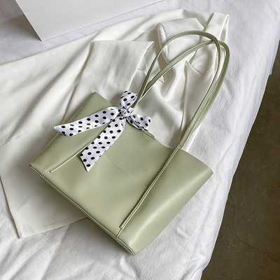 Μεγάλη έκο δερμάτινη τσάντα μεγάλου μεγέθους με υφασμάτινη κορδέλα