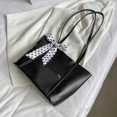 Μεγάλη έκο δερμάτινη τσάντα μεγάλου μεγέθους με υφασμάτινη κορδέλα