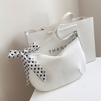 Geanta casual din piele cu panglica textila