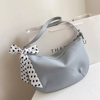 Geanta casual din piele cu panglica textila