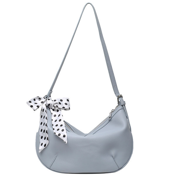 Geanta casual din piele cu panglica textila