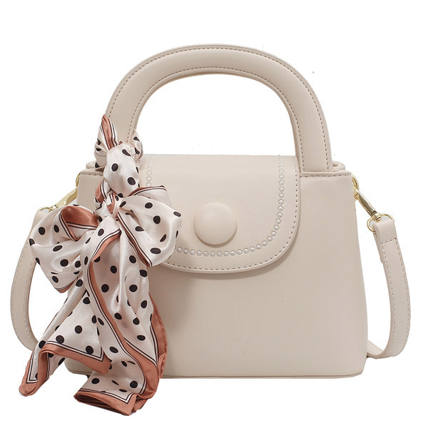 Μικρή έκο δερμάτινη τσάντα με υφασμάτινη κορδέλα και δύο λαβές