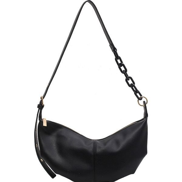 Γυναικεία τσάντα από οικολογικό δέρμα με μακριά λαβή και αγκράφα