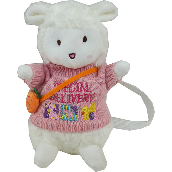 Γυναικεία τσάντα με μορφή βελούδινο παιχνίδι και φερμουάρ