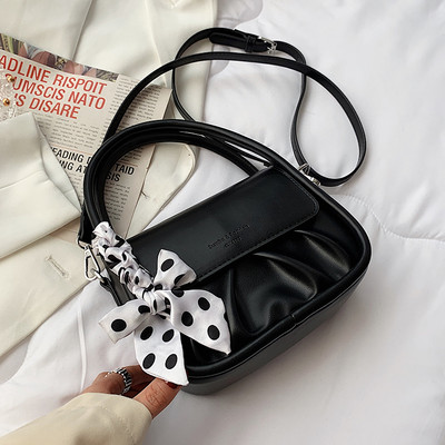 Μικρή καθημερινή τσάντα με κορδέλα και δύο λαβές